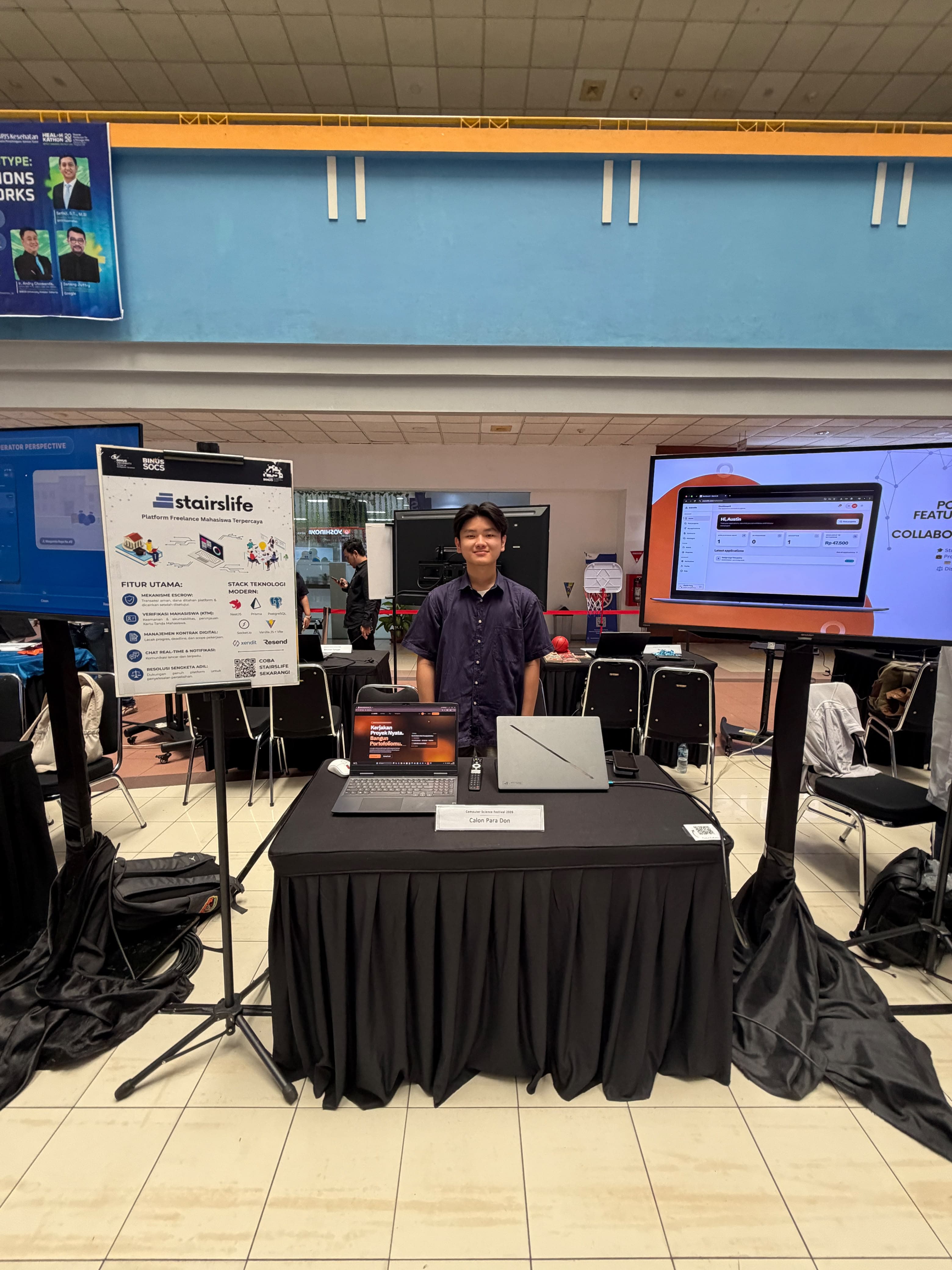BINUS University — Project Presenter & Exhibitor — Computer Science Festival 2026 x Techman Day documentation 1